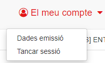 imatge amb l'apartat Dades d'emissió dintre de El Meu Compte